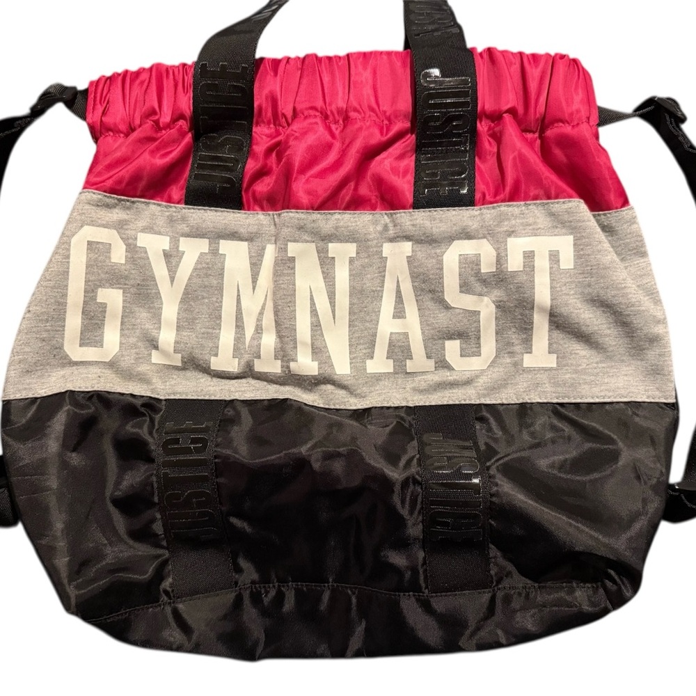 Justice Pink and Gray Gymnast Tote